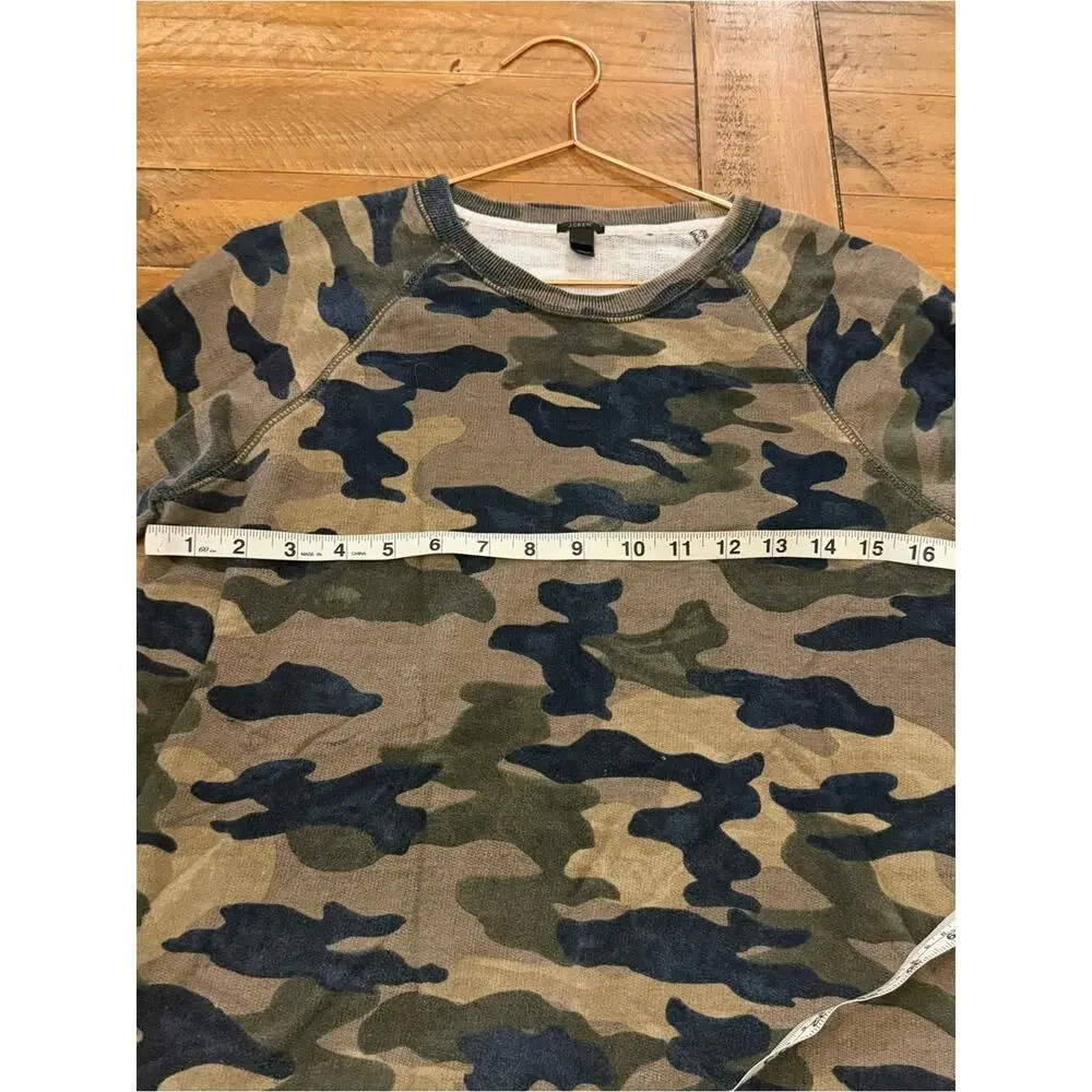 J. Crew Olive & Black Camo Pullover